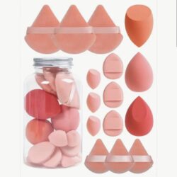 15-teiliges Set Make-up Schwämme und Quasten, apricot